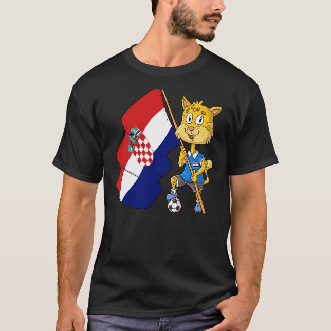 Croatian fan cat T-Shirt (Front)