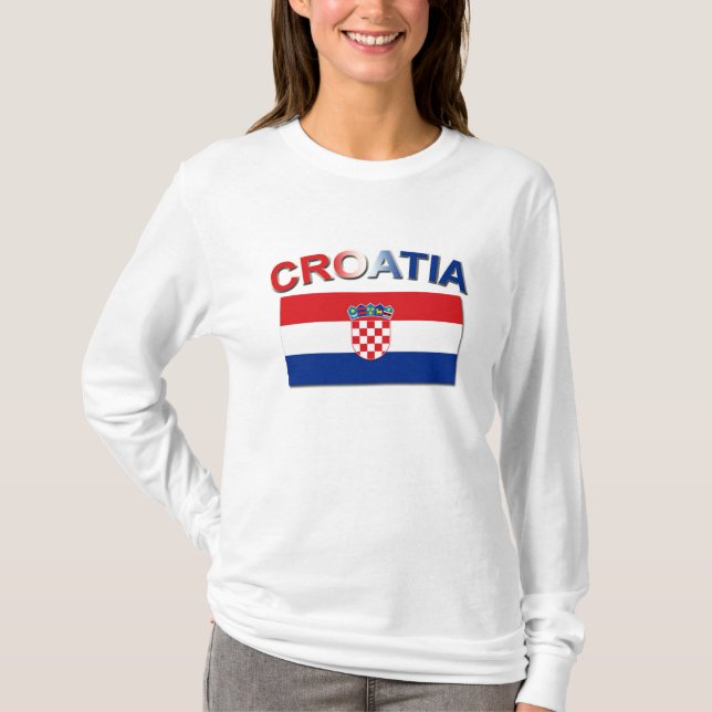Croatian Flag 2 T-Shirt (Front)