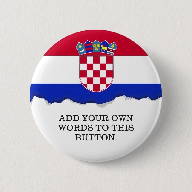 Croatian Flag 6 Cm Round Badge (Front)