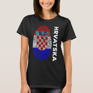 Croatian flag as a Croatia fingerprint motif T-Shirt