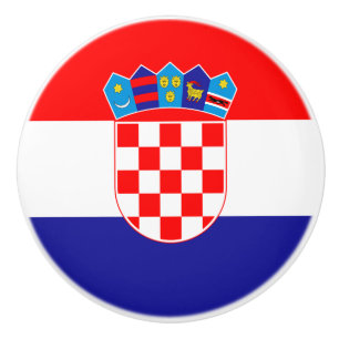 Croatian Flag Ceramic Knob