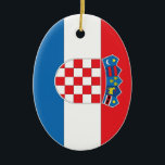 Croatian Flag Ceramic Tree Decoration<br><div class="desc">The Funniest Ornaments,  T-shirts,  Hoodies,  Stickers,  Buttons and Novelty gifts from http://www.Shirtuosity.com.</div>
