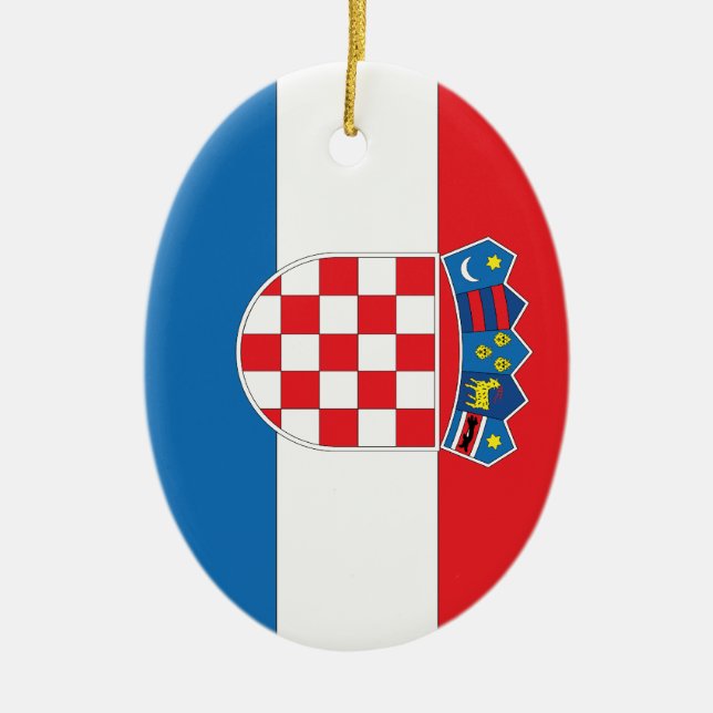 Croatian Flag Ceramic Tree Decoration (Front)