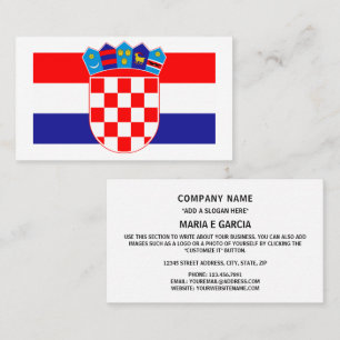 Croatian Flag & Coat of Arms, Flag of Croatia Business Card