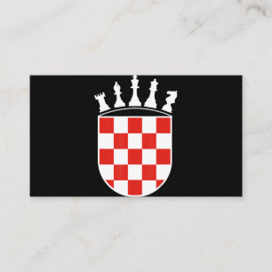 Croatian Flag Colours Chess Player Gifts for Croat Business Card