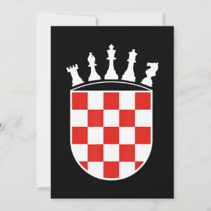 Croatian Flag Colours Chess Player Gifts for Croat Holiday Card