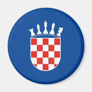 Croatian Flag Colours Chess Player Gifts for Croat Magnet