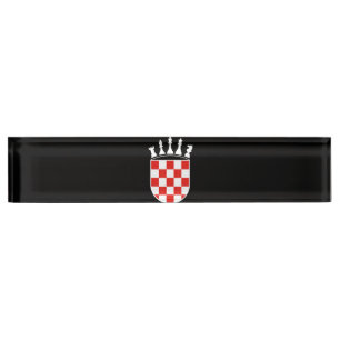 Croatian Flag Colours Chess Player Gifts for Croat Nameplate