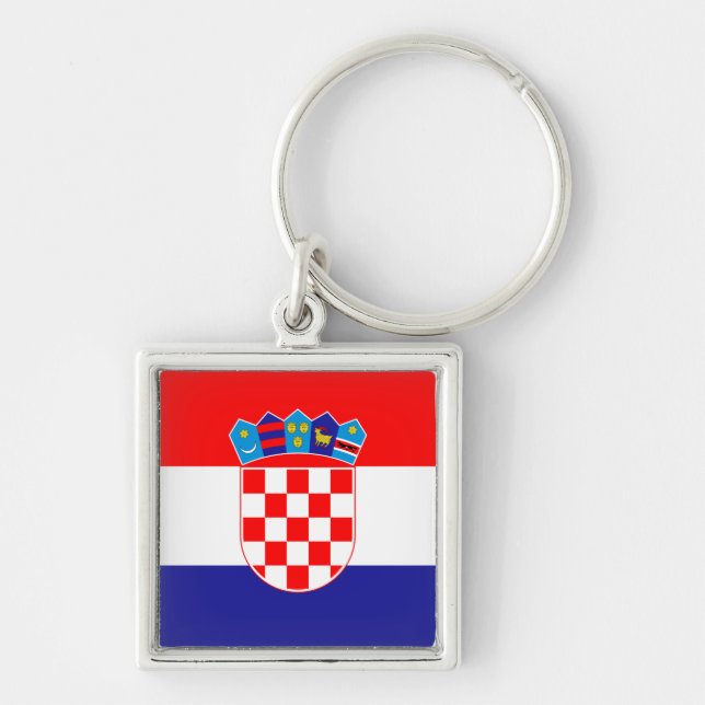 Croatian flag & Croatia holiday, travel /sports Key Ring (Front)