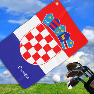 Croatian Flag & Croatia travel, holiday /sport Golf Towel