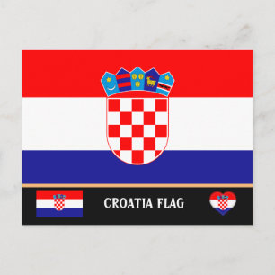 Croatian Flag & Croatia - travel, holiday /sports Postcard