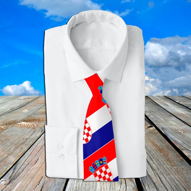 Croatian Flag & Croatia travel, holiday /sports Tie (Creator Uploaded)