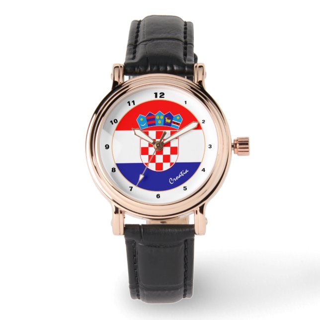 Croatian Flag & Croatia trendy fashion /design Watch (Front)