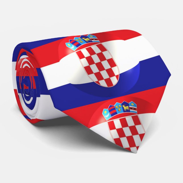 Croatian Flag Design Tie (Rolled)