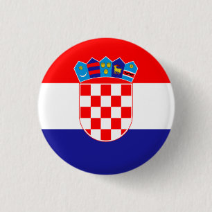 Croatian Flag, Flag of Croatia 3 Cm Round Badge