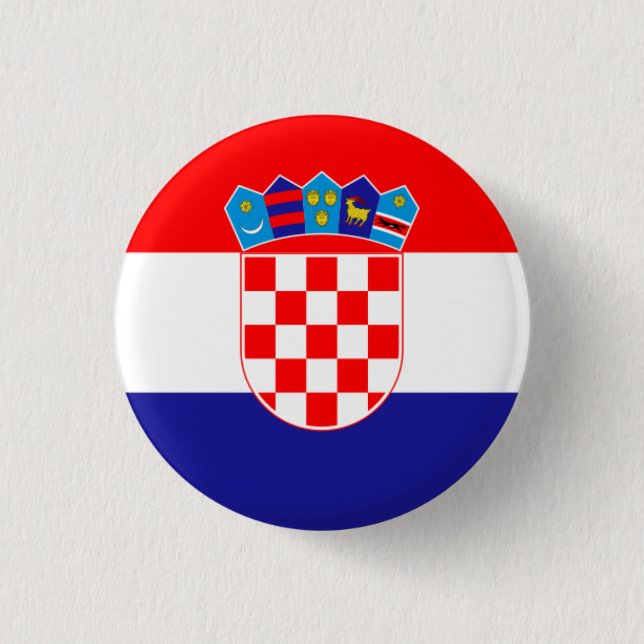 Croatian Flag, Flag of Croatia 3 Cm Round Badge (Front)