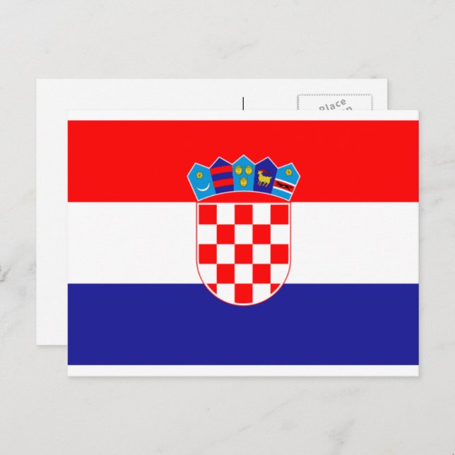 Croatian Flag, Flag of Croatia Postcard (Front/Back)