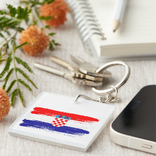 Croatian Flag Gift Football Fan Sports Key Ring