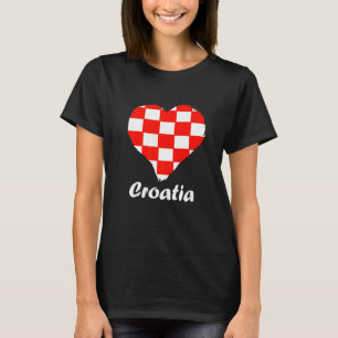 Croatian Flag Heart Croatian Roots Croatian Pride T-Shirt
