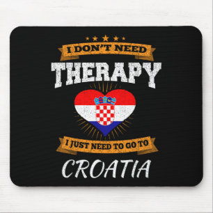 Croatian Flag I Croatia Vacation Gift I Funny Croa Mouse Pad