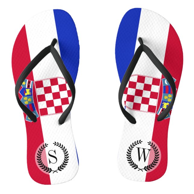 Croatian Flag Jandals (Footbed)