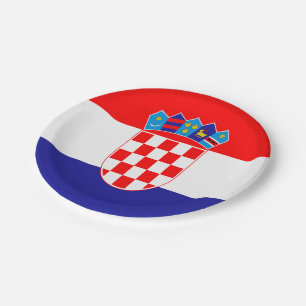 Croatian flag paper plate