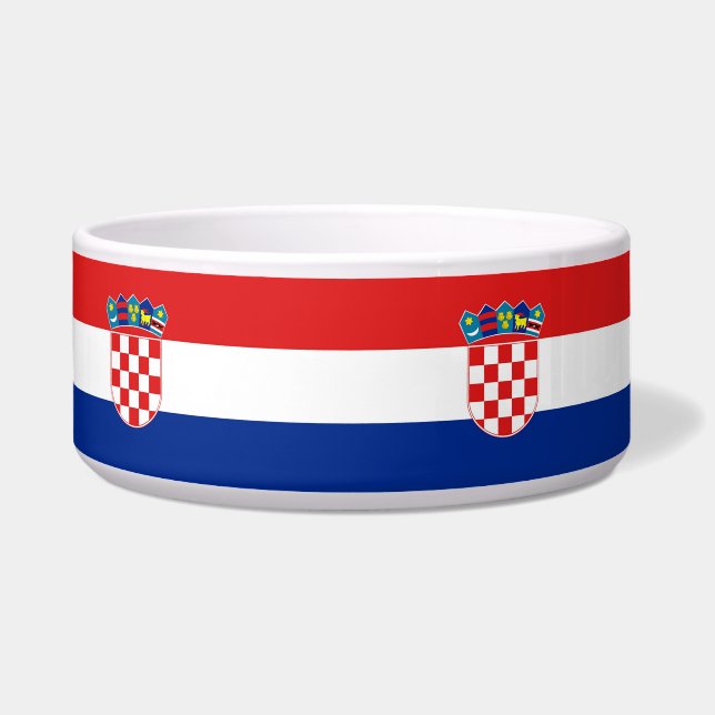 Croatian Flag Pet Bowl (Left)