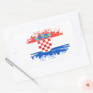 Croatian flag rectangular sticker