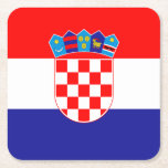 Croatian Flag Square Paper Coaster<br><div class="desc">The national flag of Croatia.</div>