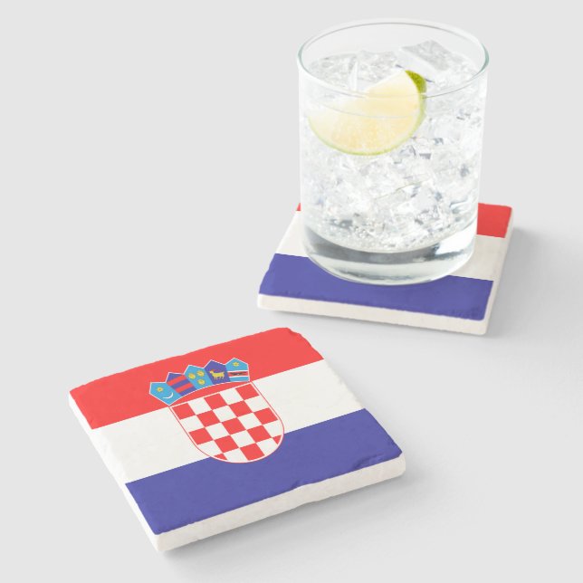 Croatian flag stone coaster (Side)