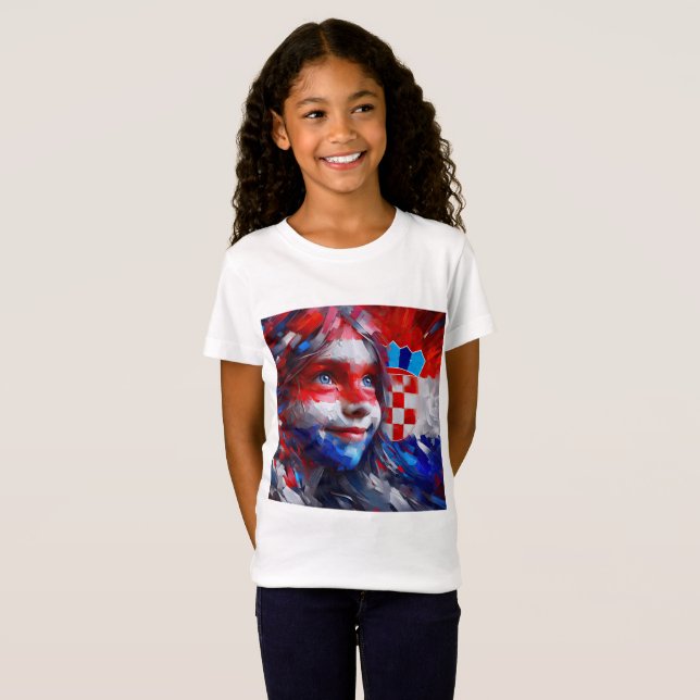 Croatian flag symbolizing national pride T-Shirt (Front Full)
