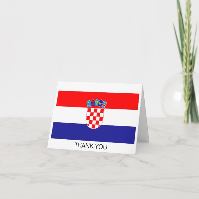 Croatian Flag Thank You Card (Front)