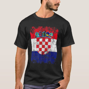CROATIAN FLAG Vintage Croatia Flag BIG CROATIA FLA T-Shirt