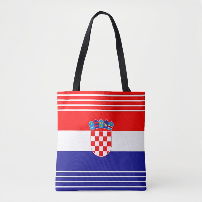 Croatian Flag With Stripes Hrvatska Zastava Tote Bag (Front)