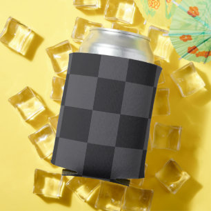 Croatian Geometric Black Grey Bold Checkers Can Cooler