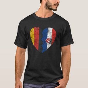 Croatian German Flag Heart Germany Croatia Flag R T-Shirt
