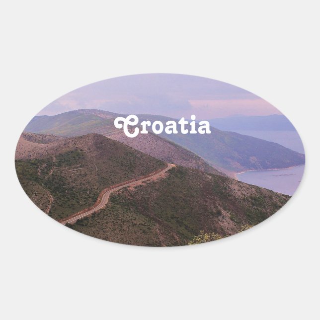 Croatian Landscape Oval Sticker (Front)