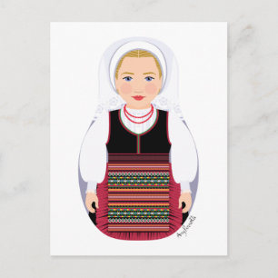 Croatian Lika Blonde matryoshka Postcard