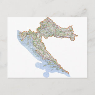 Croatian map postcard