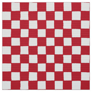 Croatian national checks - red white squares fabric