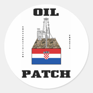 Croatian Oil Fields Sticker,Croatian Flag,Oil,Gas Classic Round Sticker