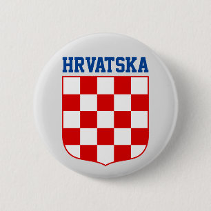 Croatian pattern coat of arms 6 cm round badge