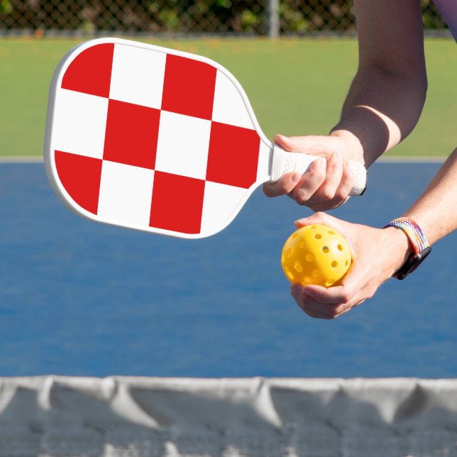 Croatian pattern coat of arms pickleball paddle (Insitu)