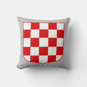 Croatian pattern coat of arms throw pillow