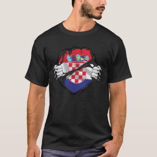 Croatian Pure Roots Flag Black T-Shirt