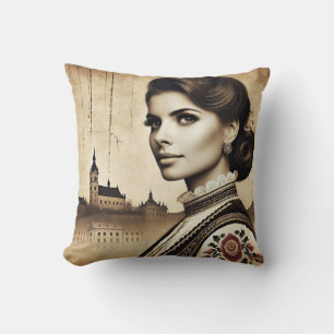 Croatian Roots with Colorful Motif women Cushion