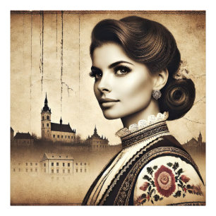 Croatian Roots with Colorful Motif women Photo Print