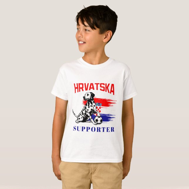 Croatian School Sports game player Cute Dalmatian  T-Shirt (Front Full)