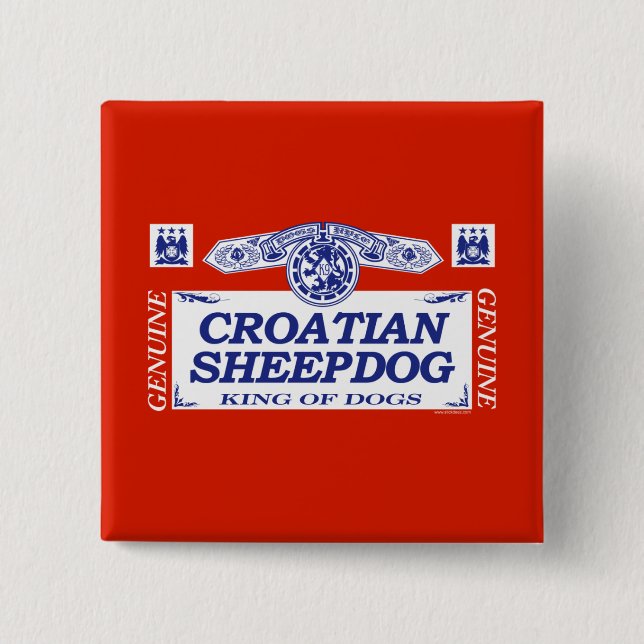 Croatian Sheepdog 15 Cm Square Badge (Front)