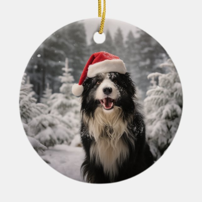 Croatian Sheepdog Christmas Keepsake Ceramic Tree Decoration (Front)